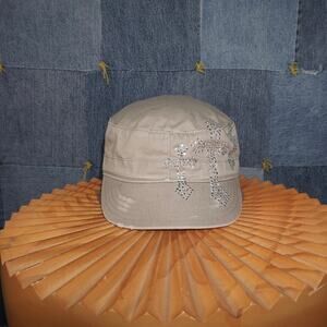 OSFA - cadet cap military hat rhinestone 00s bling femme hat